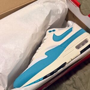 Nike Women's Aqua and White Sneakers